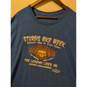 Sturgis Bike Week T-Shirt Mens 2XL Blue Excellent 75th Anniversary 2015 Biker